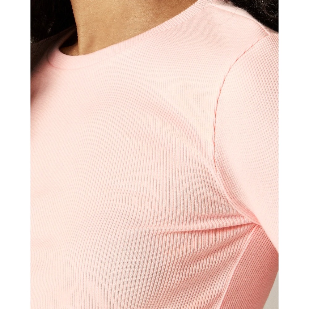 J. Crew Perfect Rib Long Sleeve Tee Washed Out Pink Ribbed Knit 3X - Picture 4 of 11